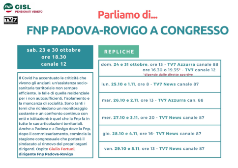 Su TV7 parliamo del congresso della Fnp Padova-Rovigo